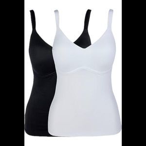 Rhonda Shear 2-pack Molded Cup Cami Tank Top Black/White - Regular